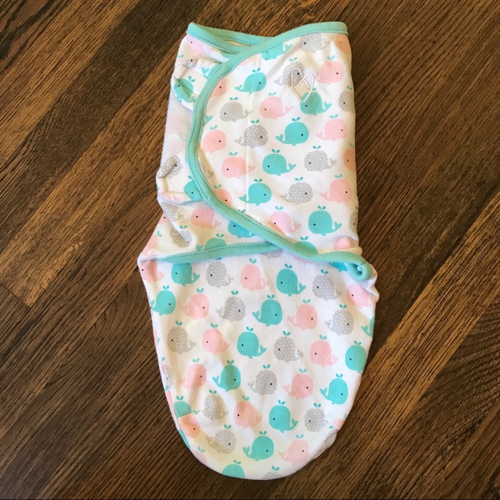 LIKE NEW SwaddleMe Original Swaddle Wrap Whales